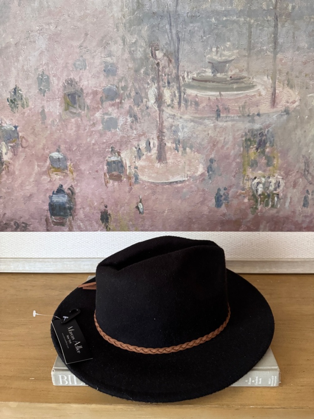 Black Fedora with Braided Leather Band